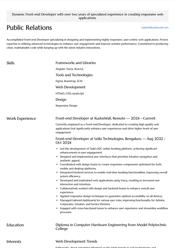 Resume Template 8